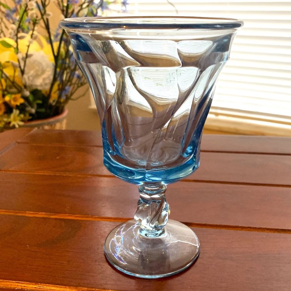 Vintage Fostoria 'Jamestown Blue' Stemmed Water Goblet
